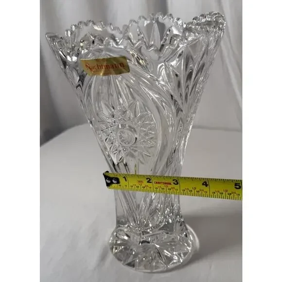 Vintage Nachtmann Bleikristall 24% Lead Crystal Vase Germany Dresden Cut Crystal Lead, Over 24%Bleikristall Decorative